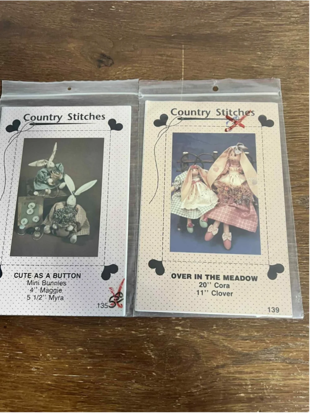 Country Stitches Brenda Gervais Bunny Doll Sewing Patterns Cute As A Button Used